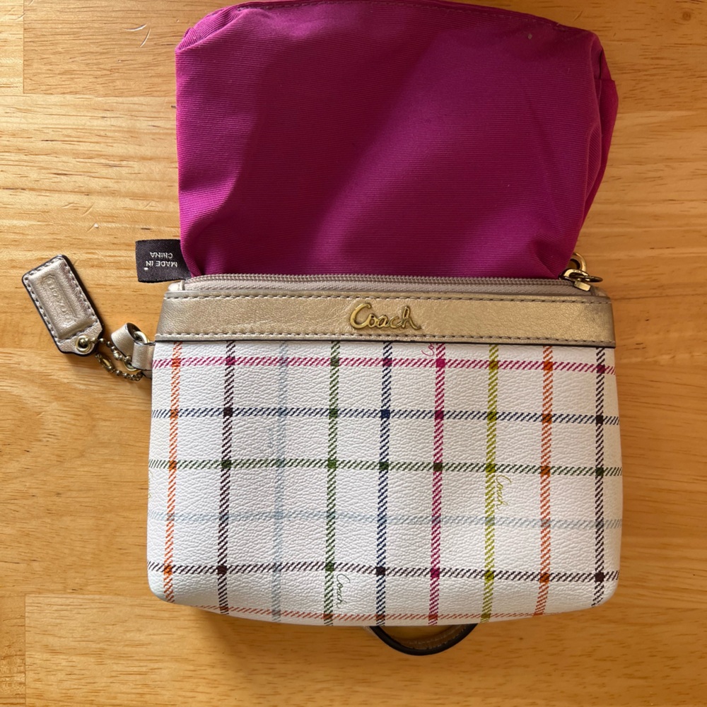 Coach Tattersall Plaid Wristlet - Picture 13 of 14
